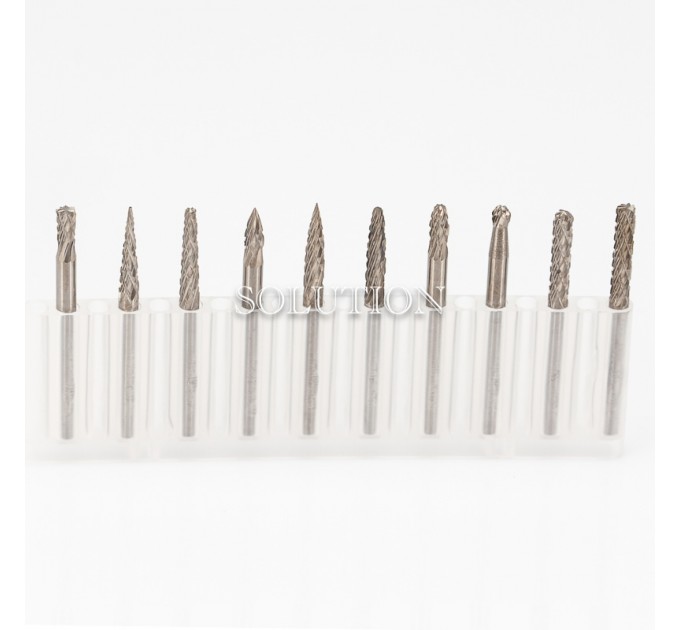 Set of carbide burrs 3x3 (B,C,D,E,F,G,H,L,M,N)