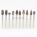 Set of carbide burrs 6x3 (B,C,D,E,F,G,H,L,M,N) Coarse pitch