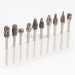 Set of carbide burrs 6x3 (B,C,D,E,F,G,H,L,M,N) Coarse pitch